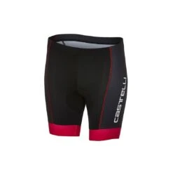 Castelli Pantaloni Corti Future Racer Bambino Nero/rosso