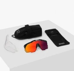 Occhiali Scicon Aeroshade Kunken Nero Lucido Lente Multimirror Rosso -Vendite Trek ainter