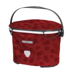 Ortlieb Cestino Da Manubrio Up-town Design Rosso Floreale