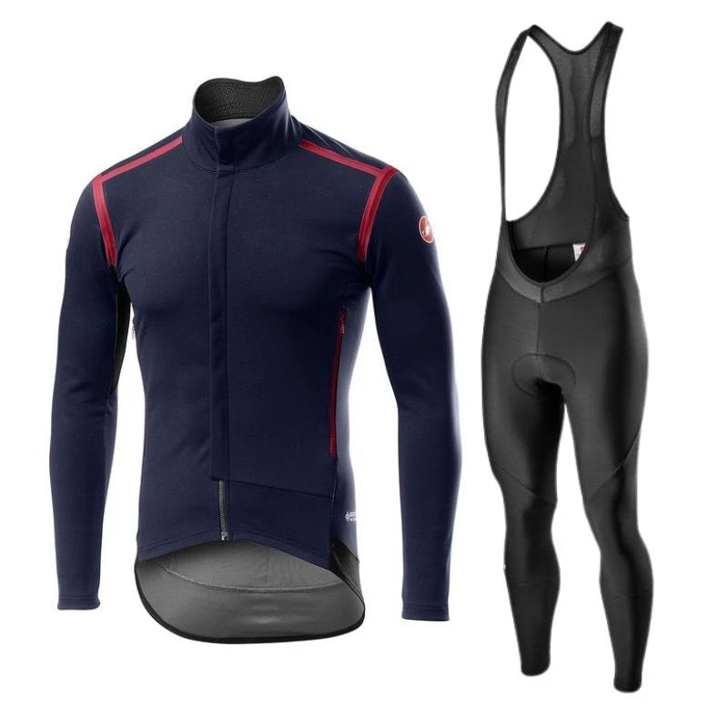 Completo Castelli Giacca Perfetto RoS Saville Blu + Salopette Entrata 1 Completo Castelli Giacca Perfetto RoS Saville Blu + Salopette Entrata