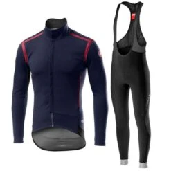 Completo Castelli Giacca Perfetto RoS Saville Blu + Salopette Lunga Tutto Nano