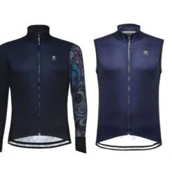 Completo Pissei Monviso Maglia Manica Lunga + Gilet Blu Nero/monster