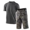 Completo Troy Lee Designs Maglia Skyline+Pantaloni Flowline Con Fondello Camo