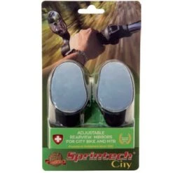 Coppia Specchi Retrovisori Al Manubrio Per City-bike Nero