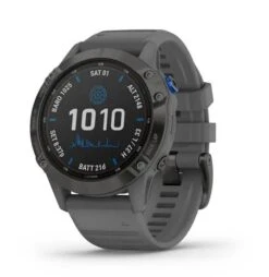 Garmin Fenix 6 Pro Solar Nero Cinturino Grigio -Vendite Trek fenix6prosolargrey