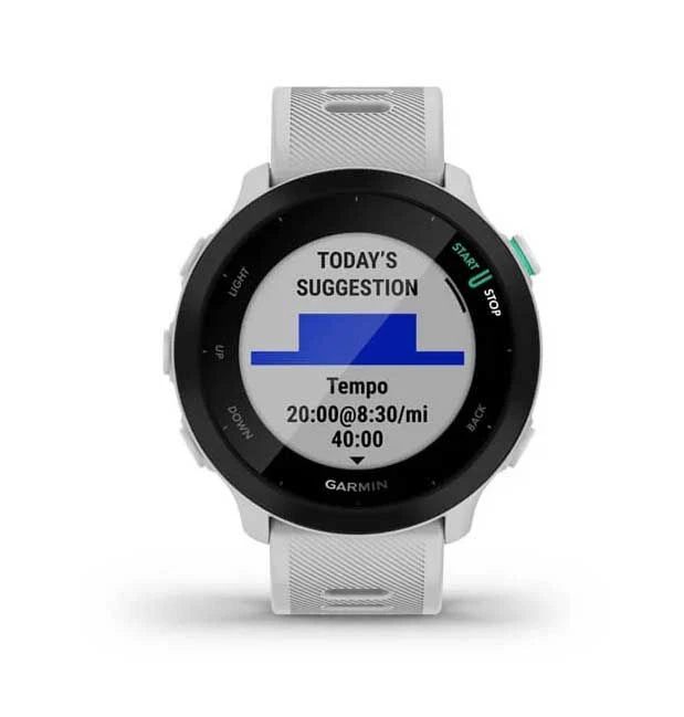 Garmin Forerunner 55 Nero Cinturino Bianco 2 Garmin Forerunner 55 Nero Cinturino Bianco - immagine 2
