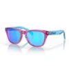 Occhiali Oakley Frogskins Bambino Xxs Rosa Fluo/azzurro Lenti Prizm Sapphire