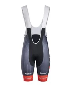 Salopette Corta Santini Trek-Segafredo Replica Nero/rosso
