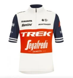 Maglia Santini Trek-Segafredo Replica Bambino Bianco/blu